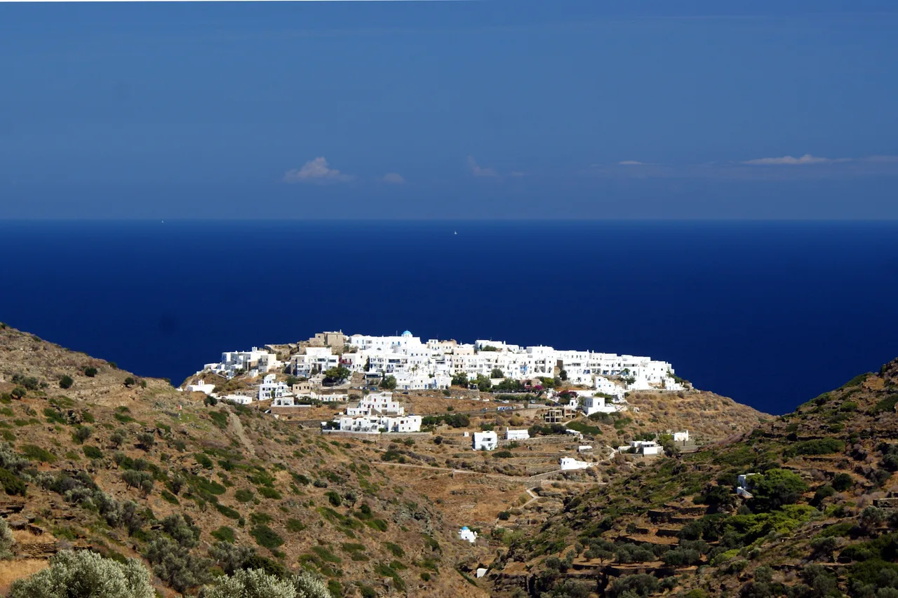 The village of Kastro on Sifnos, set on its headland above the sea