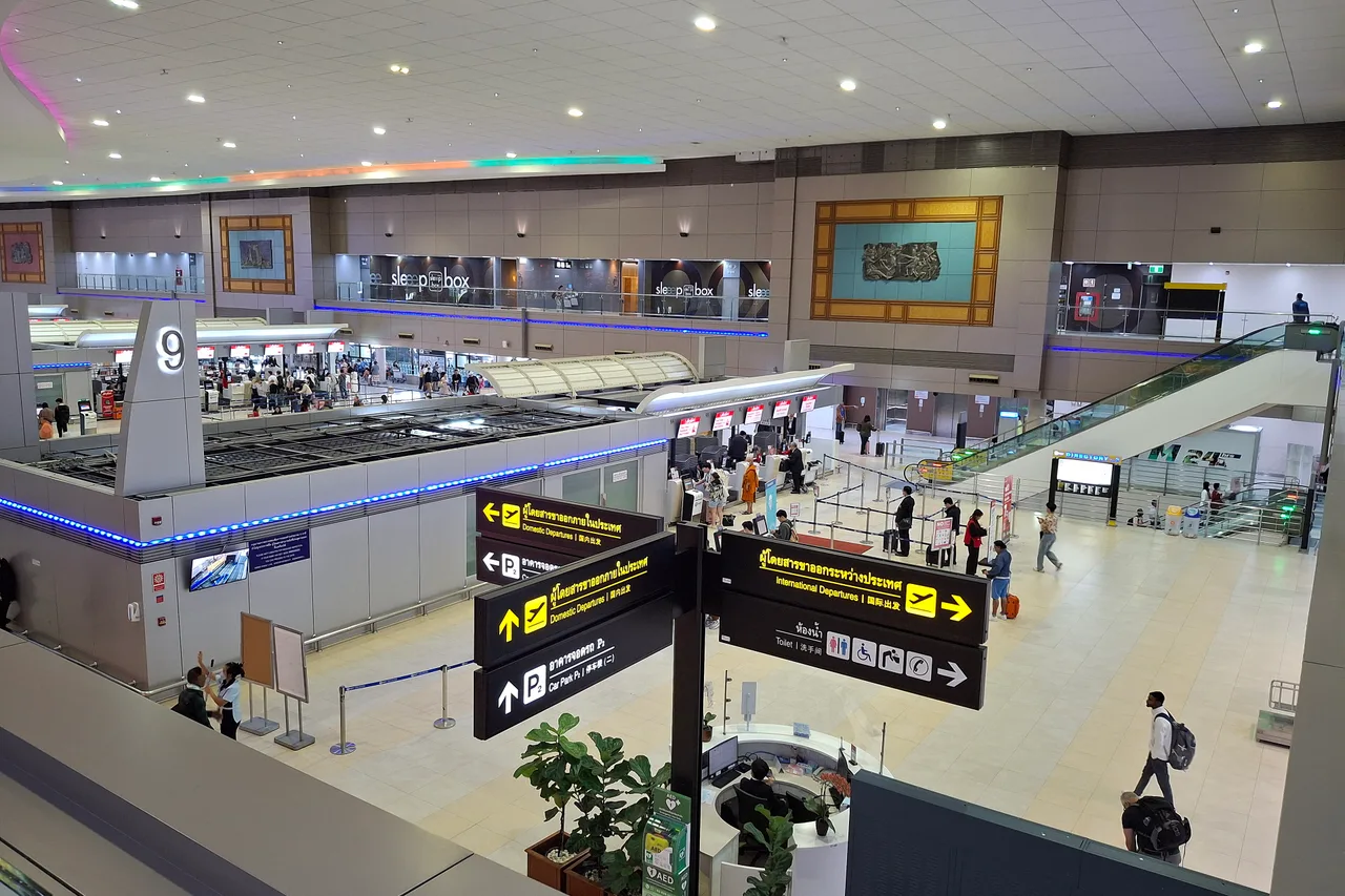 Departure hall of Terminal 2 at Don Mueang airport, Bangkok