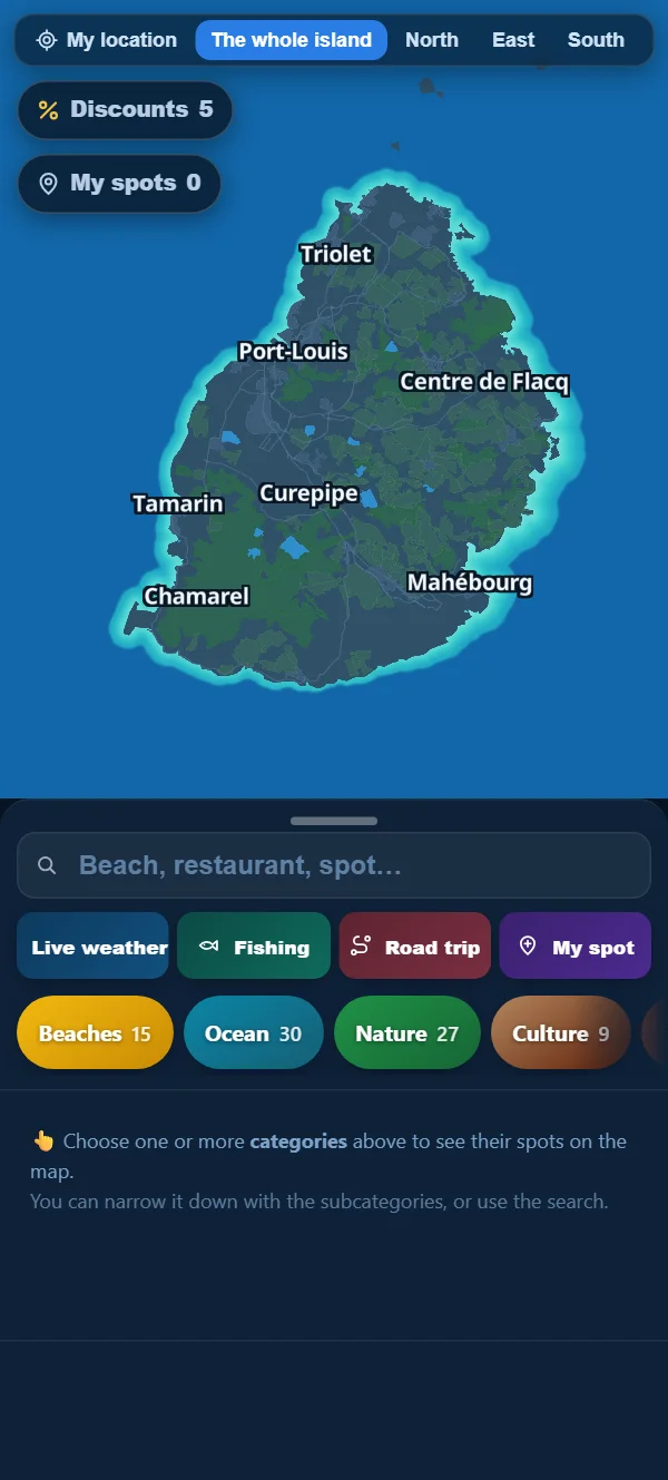A clean map: nothing shows until you choose