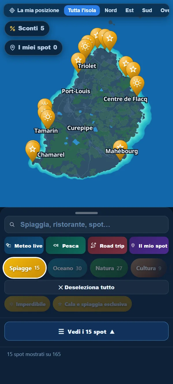 Filtro Spiagge: tutte le spiagge appaiono