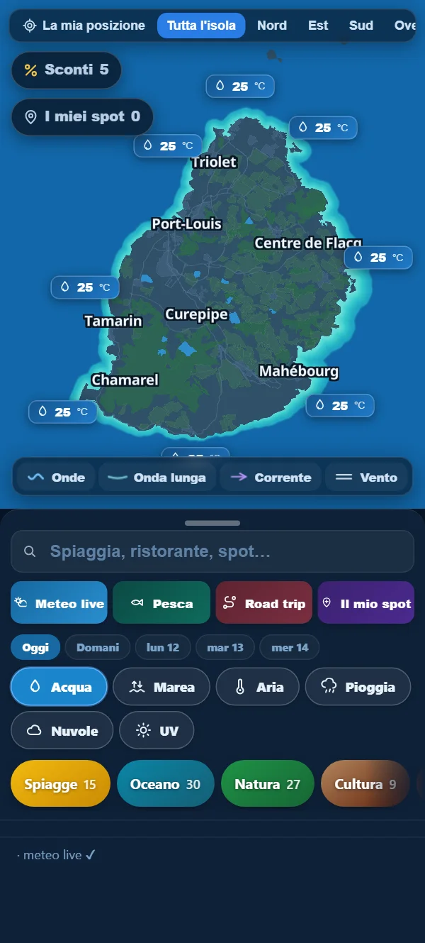 Temperatura dell’acqua, in diretta intorno all’isola