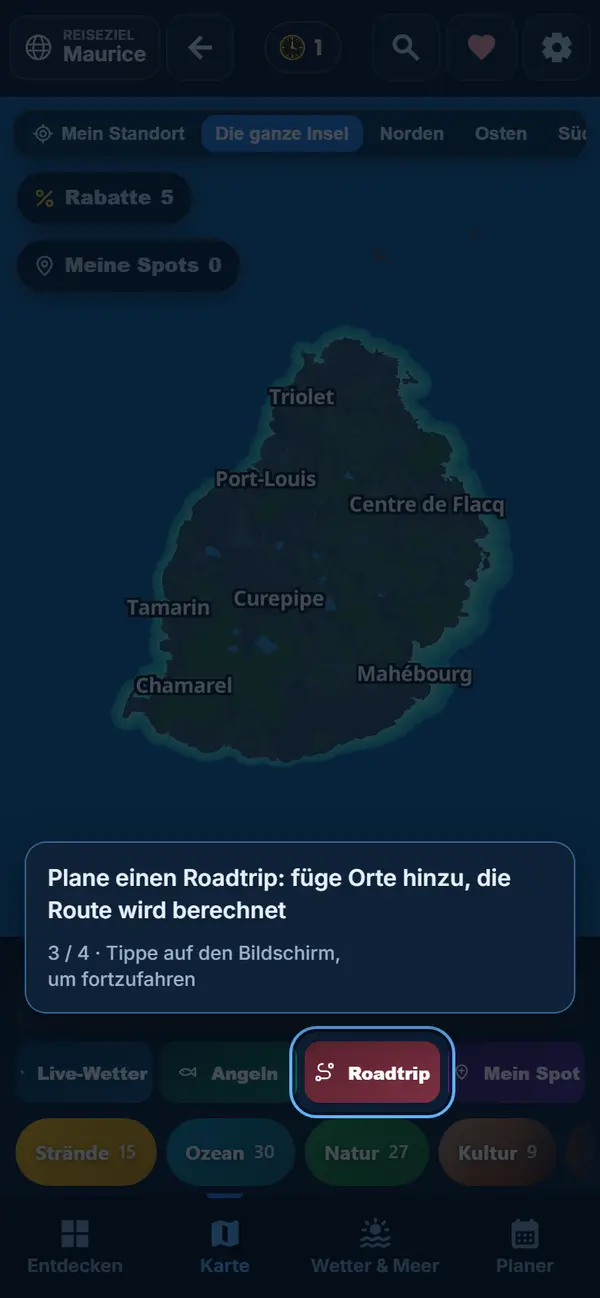Ihr Roadtrip, inklusive Fahrzeit