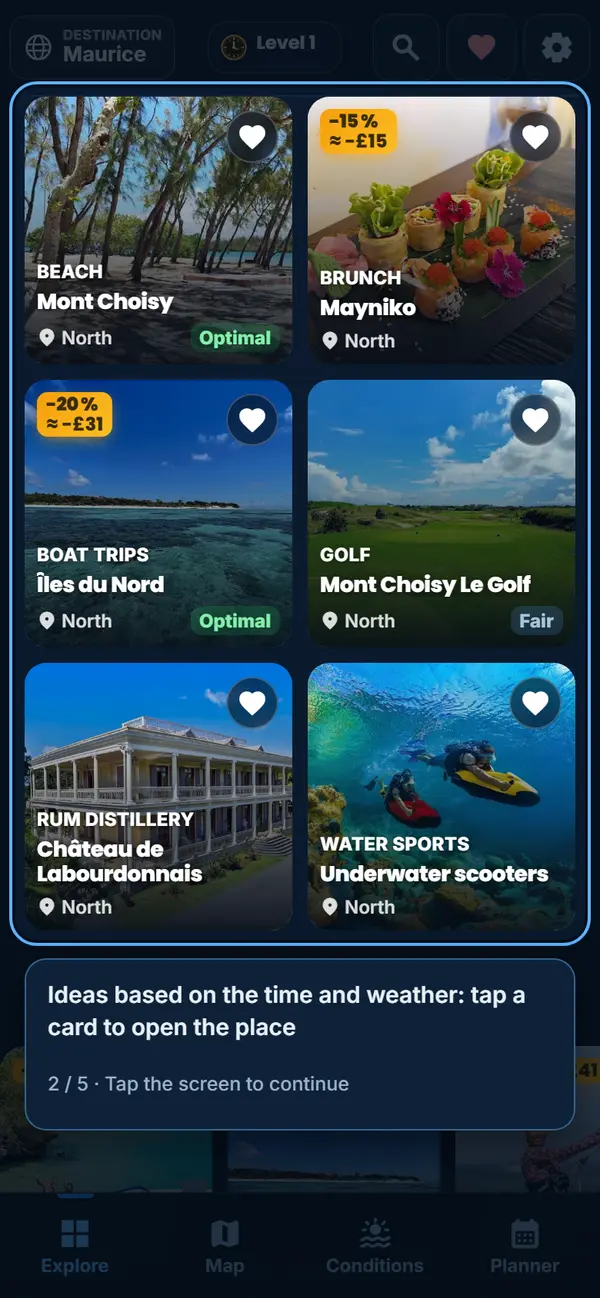 Ideas that match the time and the weather