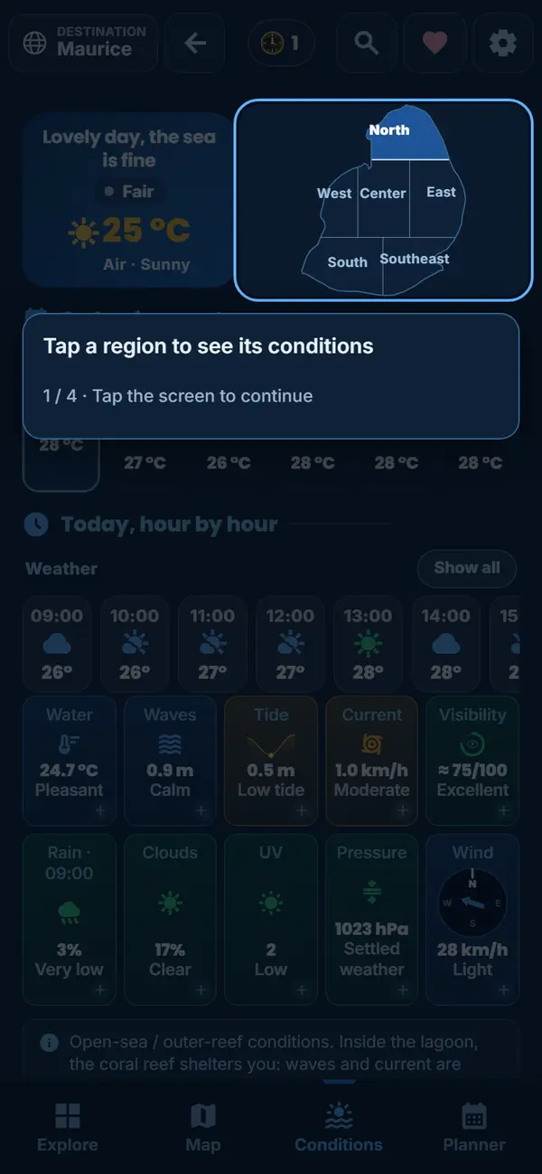 The weather in every region, in one tap