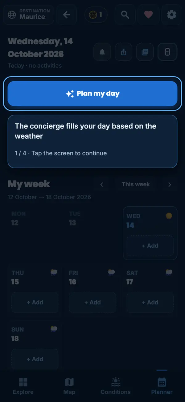 Your day planned in one tap
