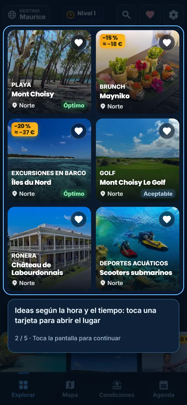 Ideas según la hora y el tiempo