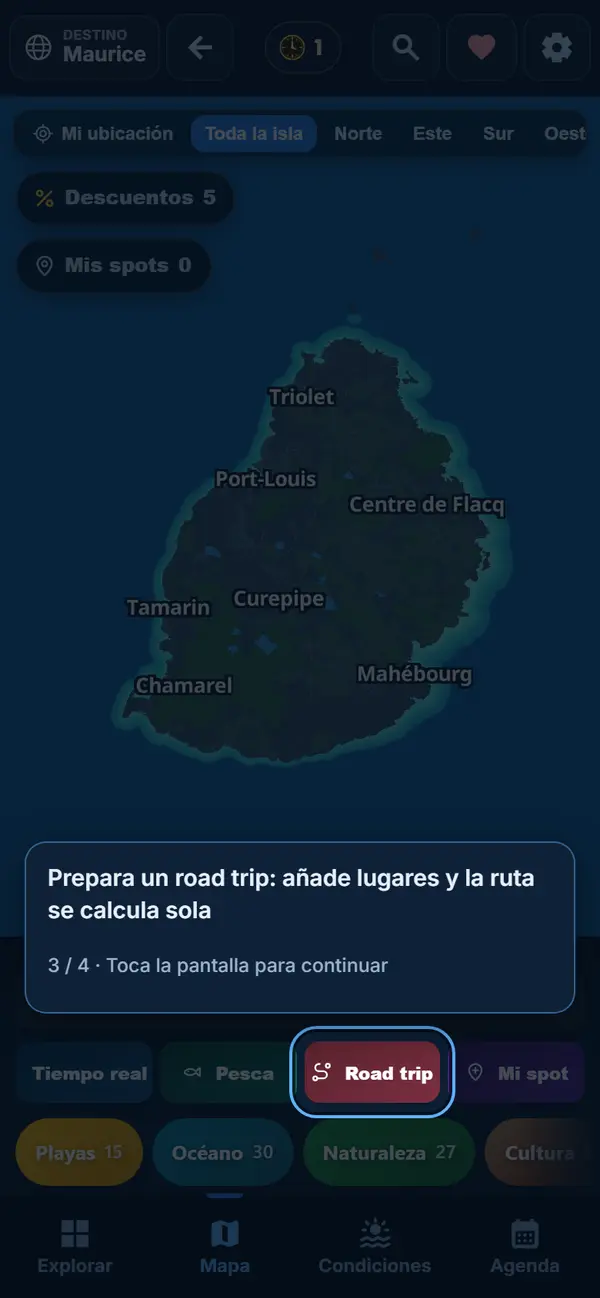Tu road trip, con la duración del trayecto incluida