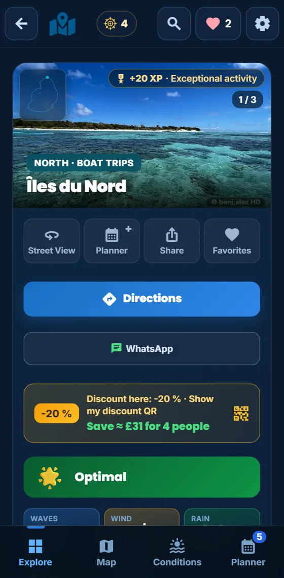 A trip to the northern islands in the Moris Insider app, with its −20% partner discount