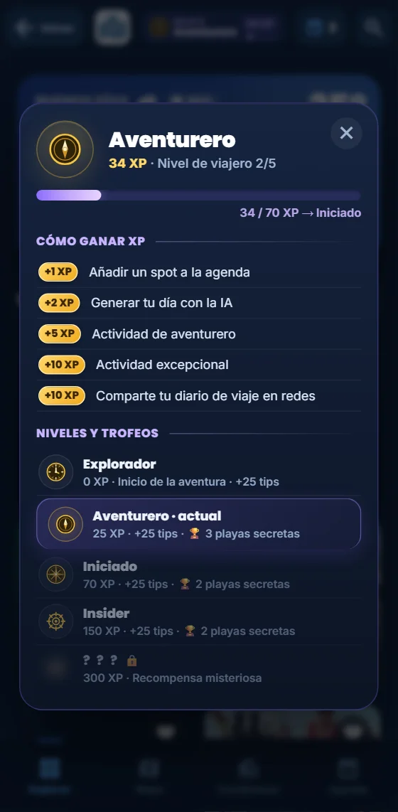 Tus niveles y tu progreso de XP en la app Moris Insider