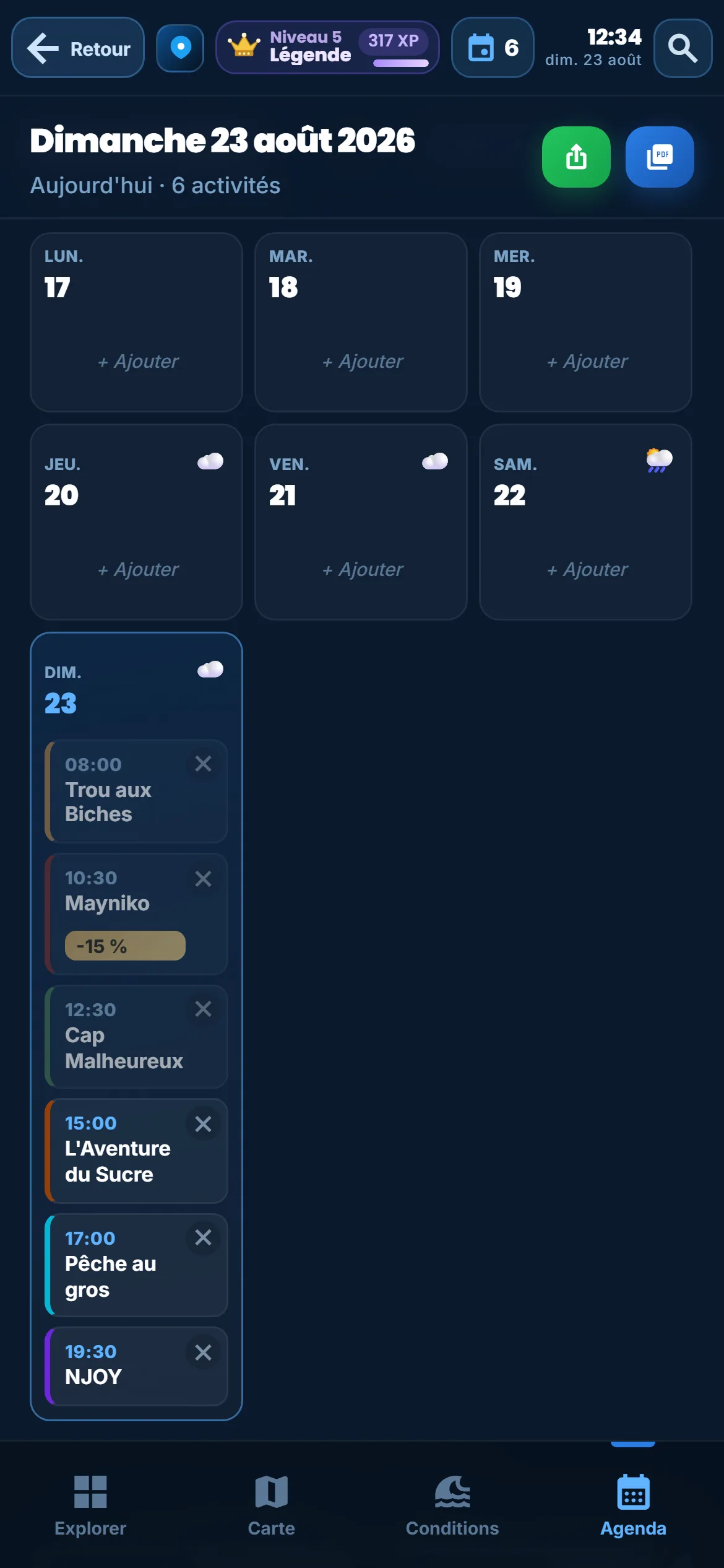 Ma semaine — Votre semaine entière, jour par jour. Vous déplacez, vous ajustez — rien n’est figé.