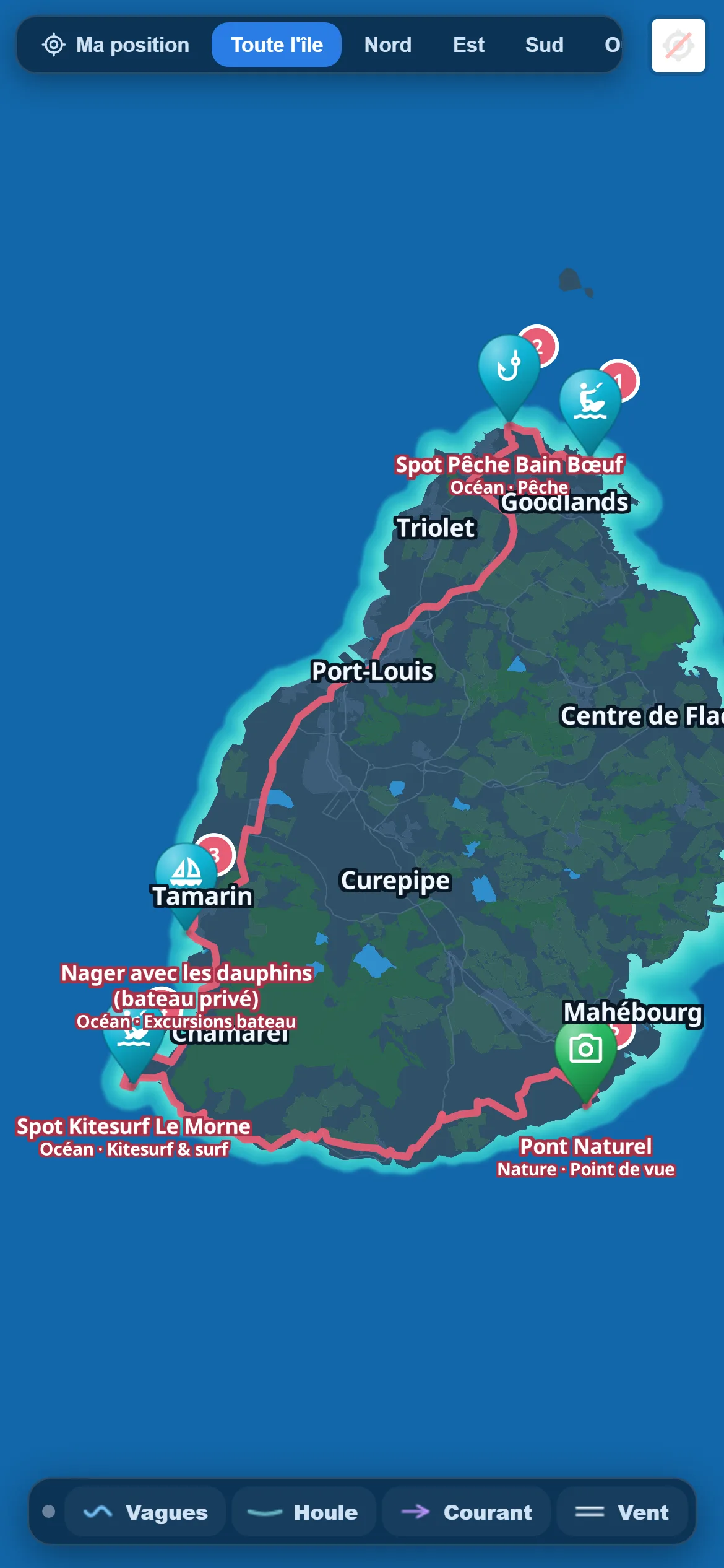 Road trip — Vous choisissez les étapes, l’app trace la route et calcule les temps. Le parcours reste le vôtre.