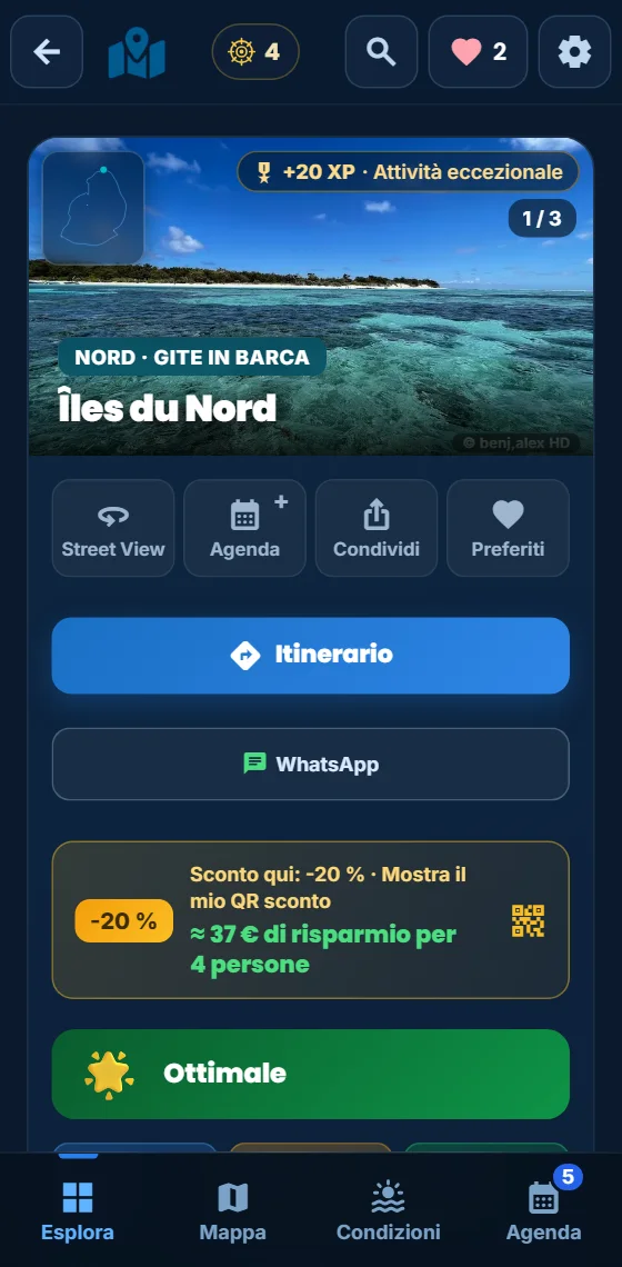 Un’escursione alle isole del Nord nell’app Moris Insider, con il suo sconto partner del −20 %