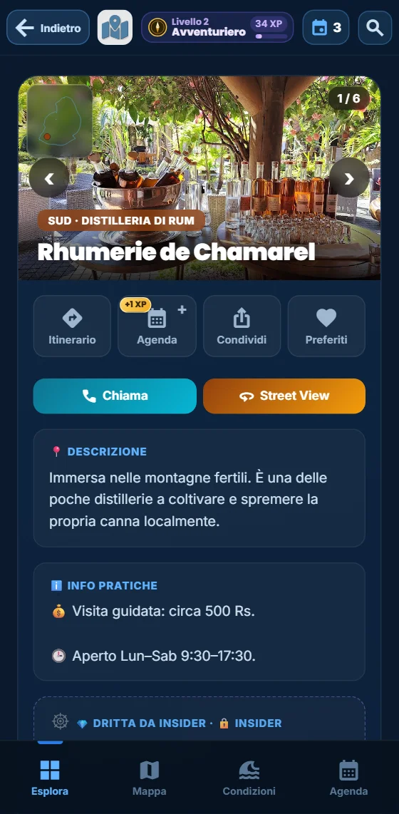 Scheda di un'attività nell'app