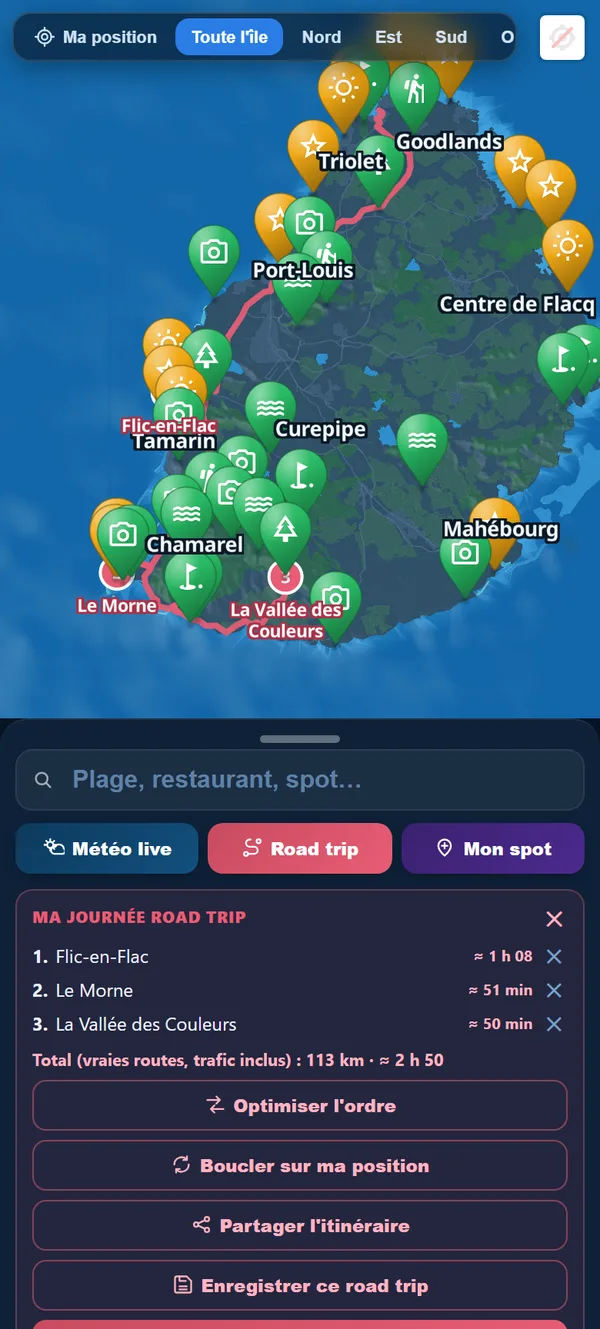 Your road trip timed on real roads, sent to your agenda