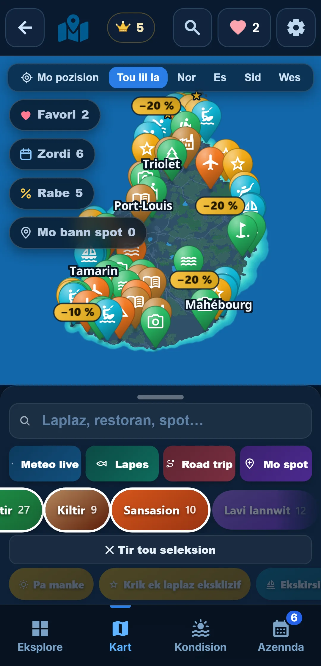 Bann sou-kategori — Sak kategori ouver : dan « Losean », gard zis snorkeling.