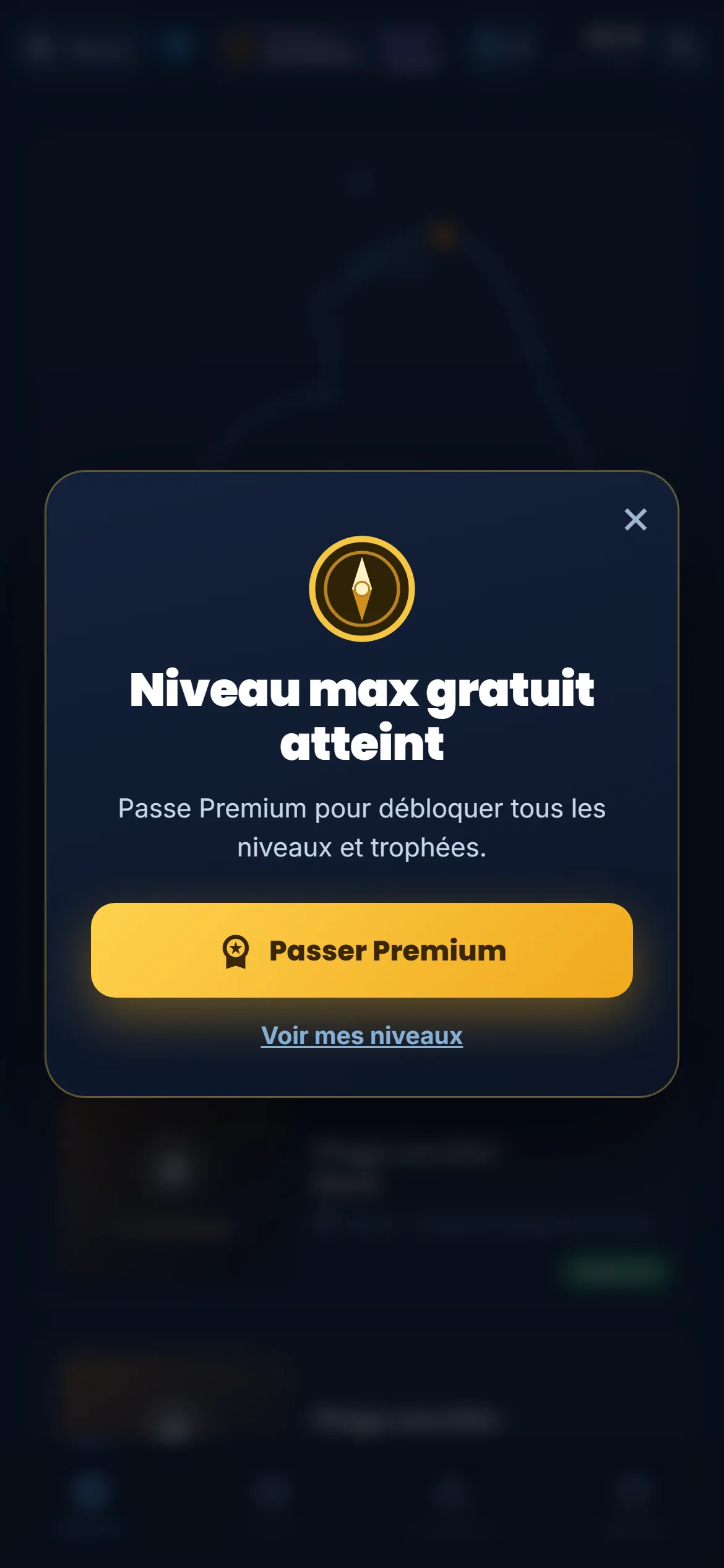 La schermata del livello massimo gratuito nell’app Moris Insider, con la scelta di passare a Premium