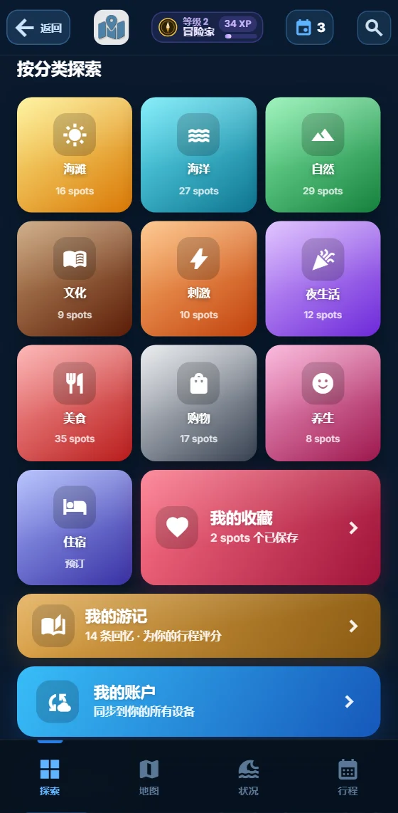 Moris Insider应用中的体验分类