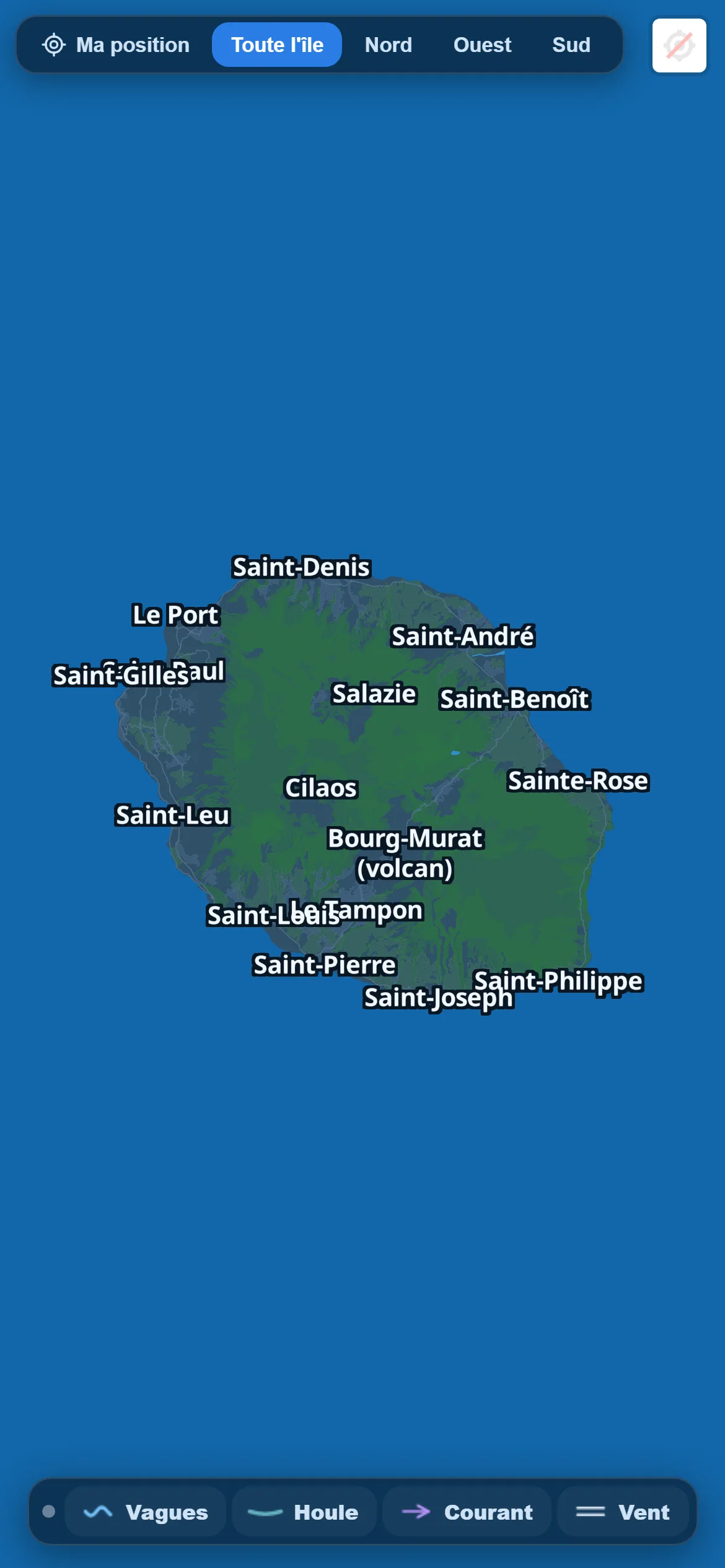 The map — A clean map of the island. You only show what you want to see.
